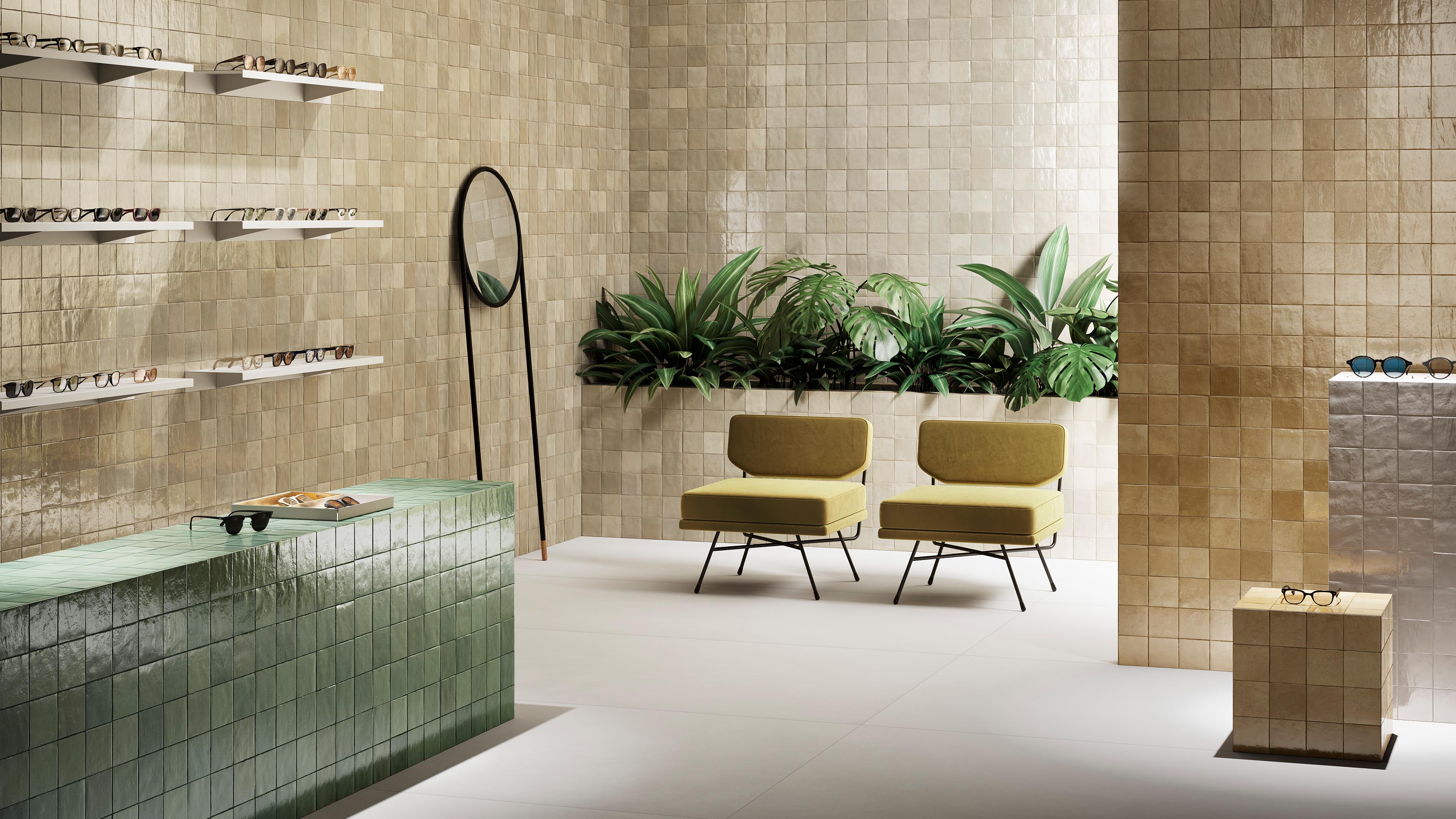 Wandtegel 100X100 Cammelo 10mm Glans