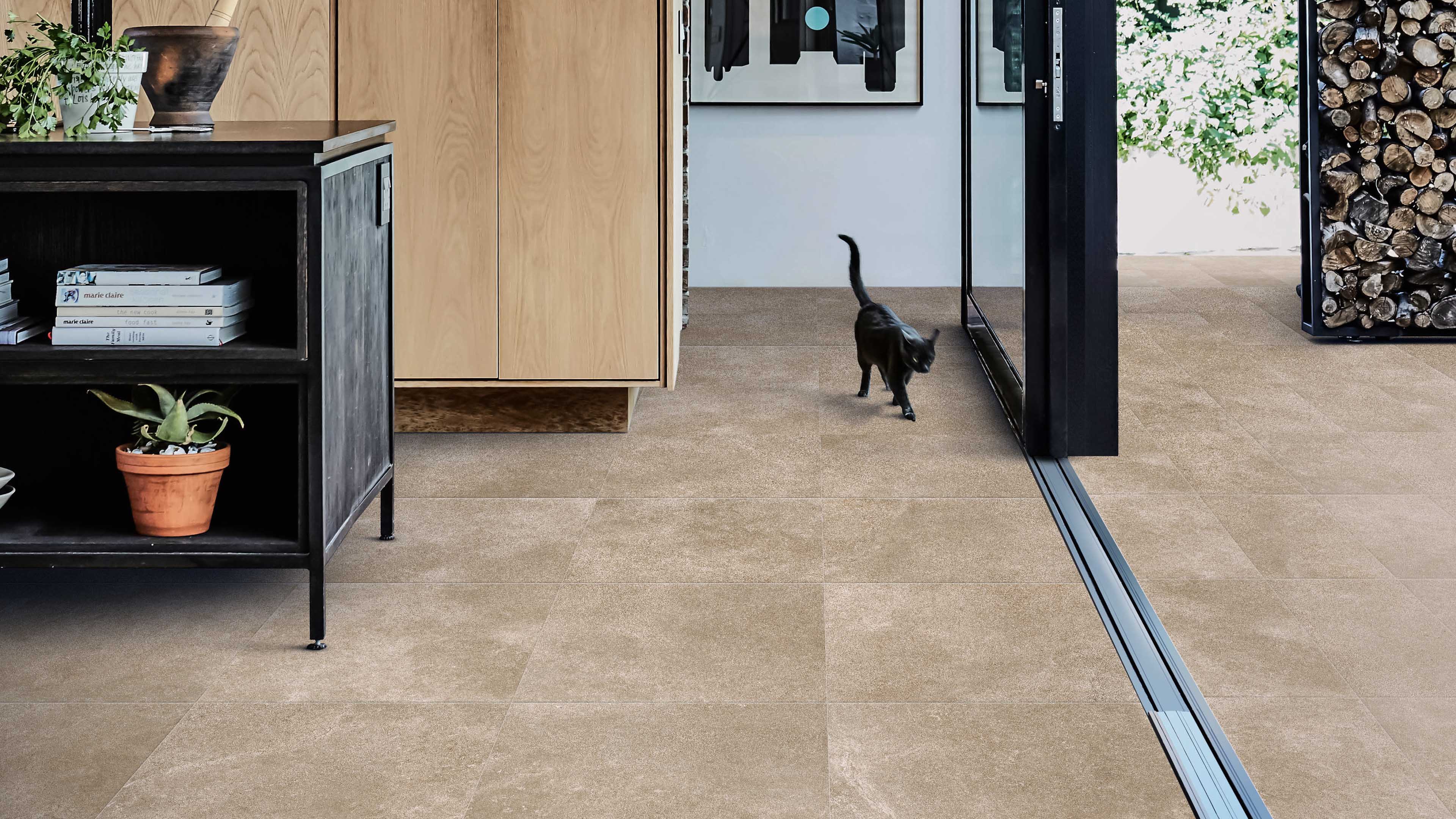 Vloertegel 600X600 Beige 9,5mm Mat Ret.R9